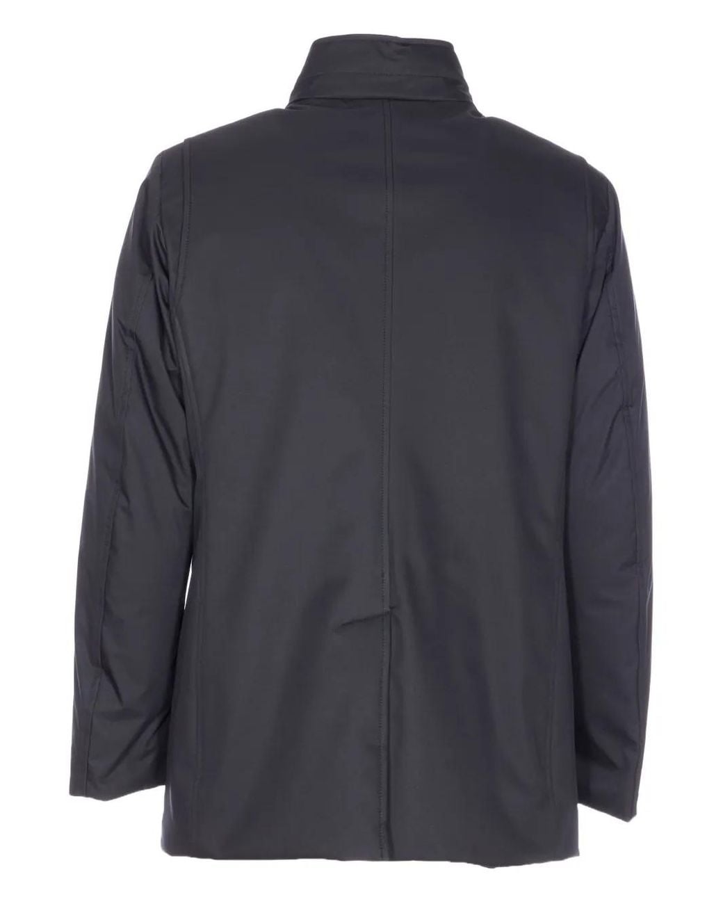 Moorer Blue High-Neck Padded Coat for men
