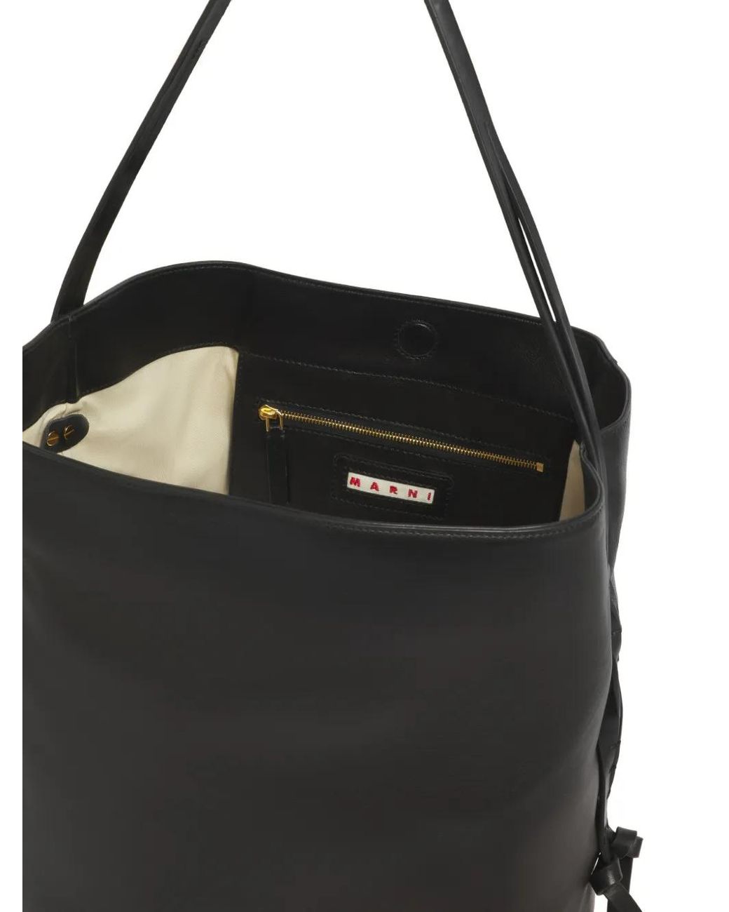 Marni Black Leather Pod 2.0 Small Shoulder Bag