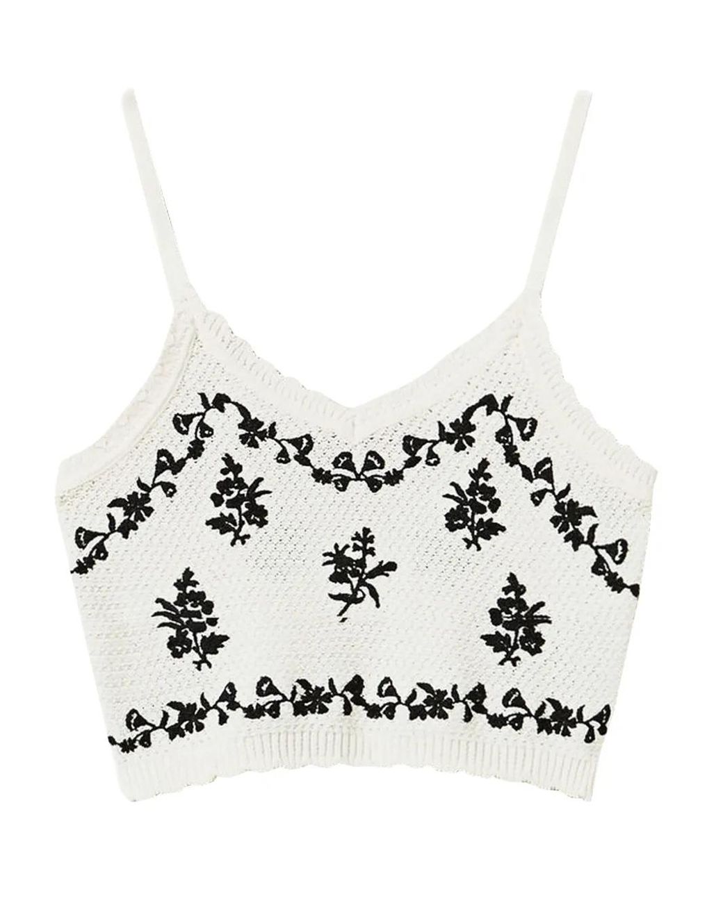Twinset White Embroidered Crop Top