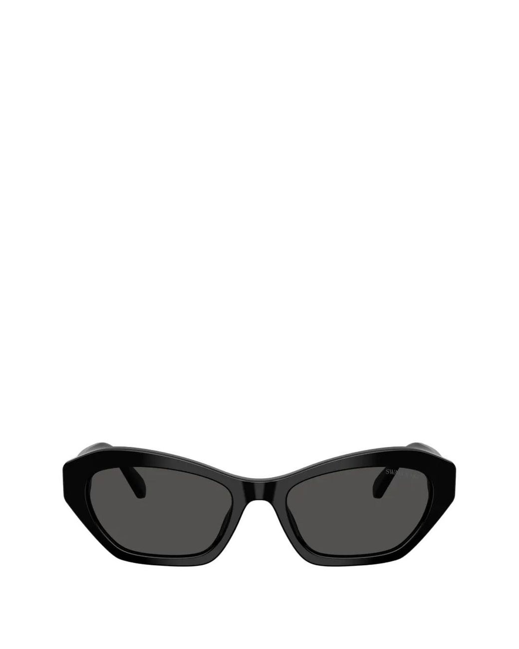 Swarovski Black Crystal-Embellished Geometric-Frame Sunglasses