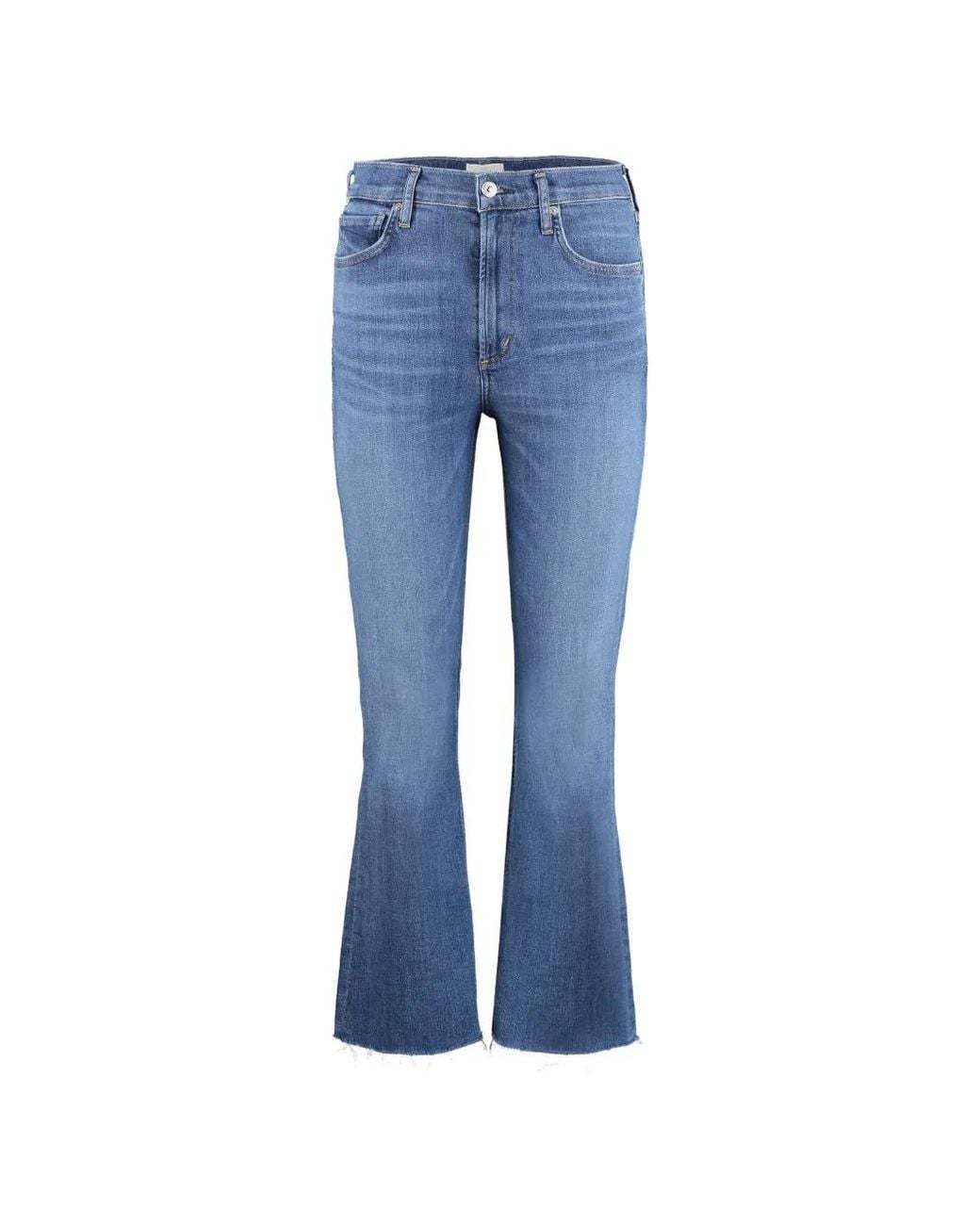 Citizens of Humanity Blue Isola Frayed Cropped Jeans