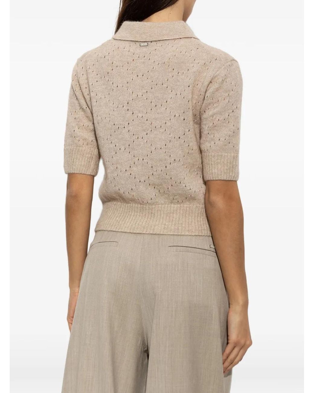 Paul & Shark Natural Perforated-Knit Polo Top