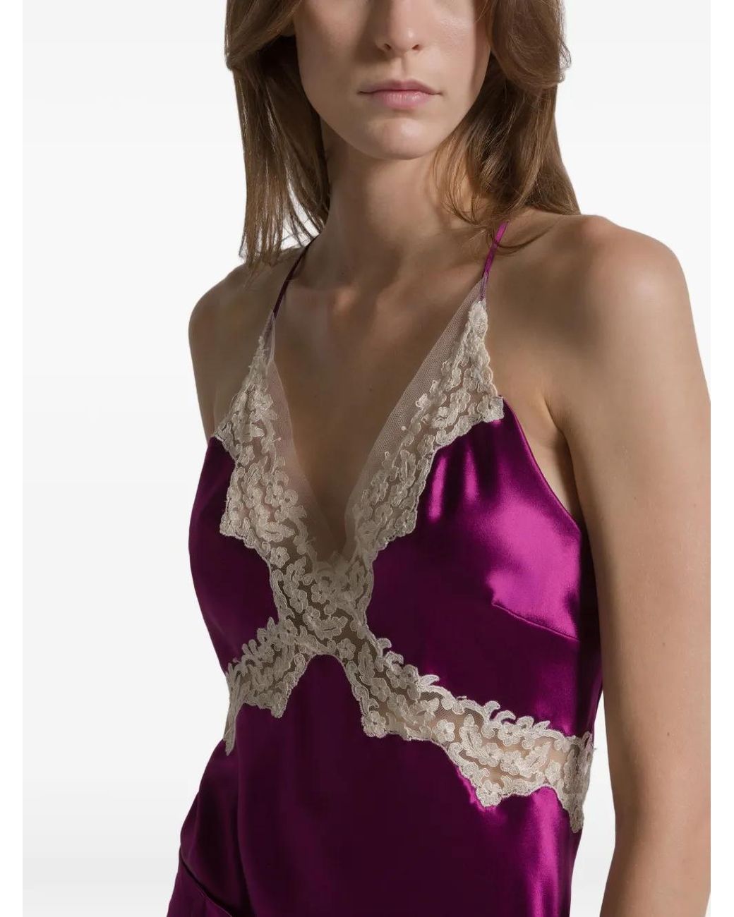 Alberta Ferretti Purple V-Neck Tank Top