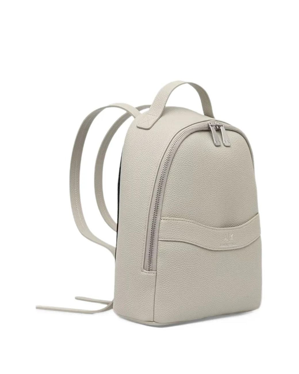Pebbeld ARMANI EXCHANGE Logo-Print Pebbled Backpack in White | Lyst