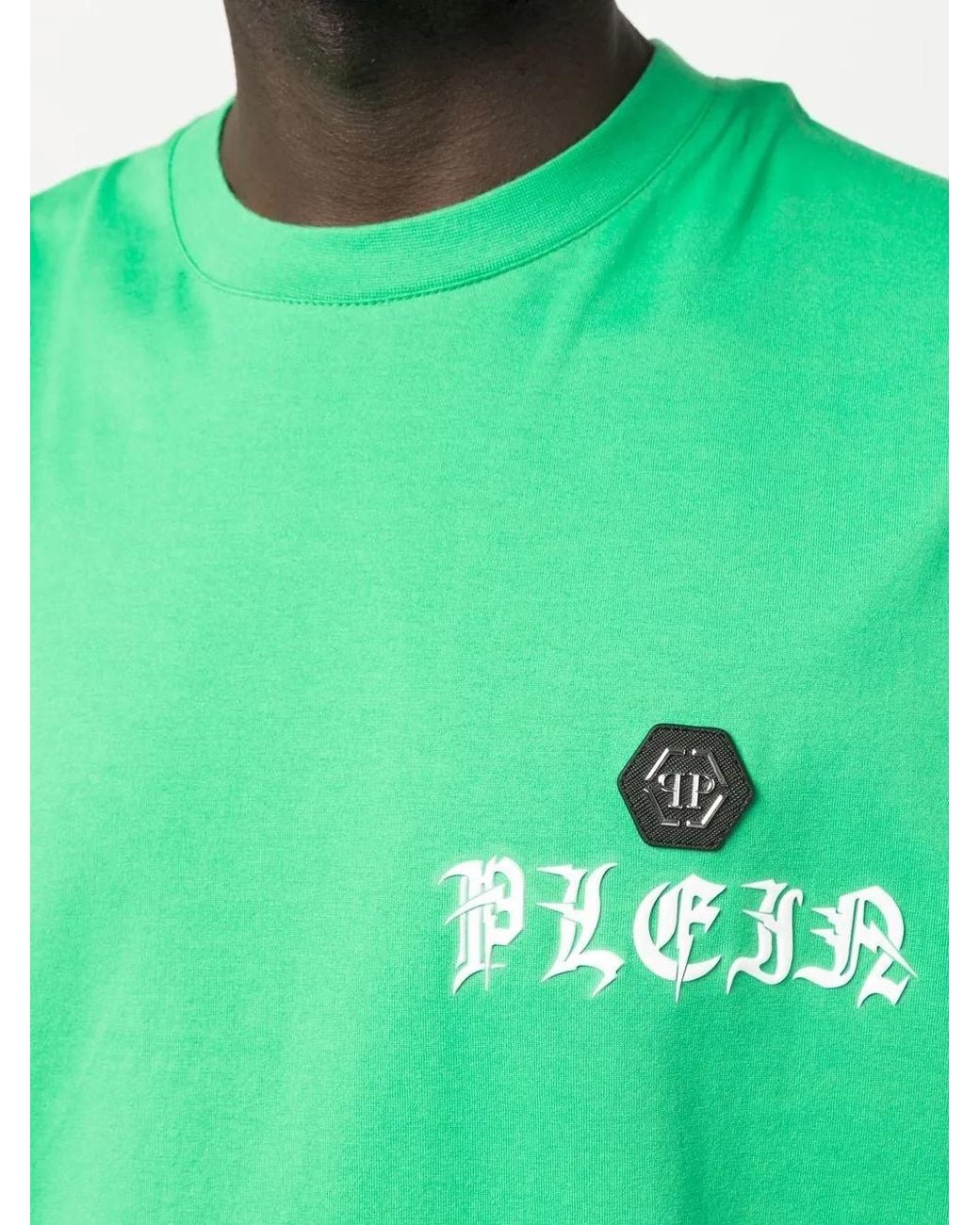 Philipp Plein Green 'Gothic Plein' Round-Neck T-Shirt for men