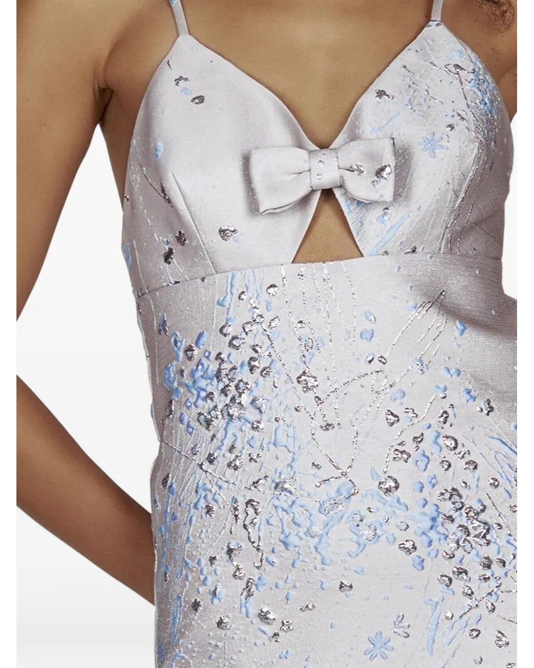 Mia Peculiar White Bow-Embellishment Mini Dress