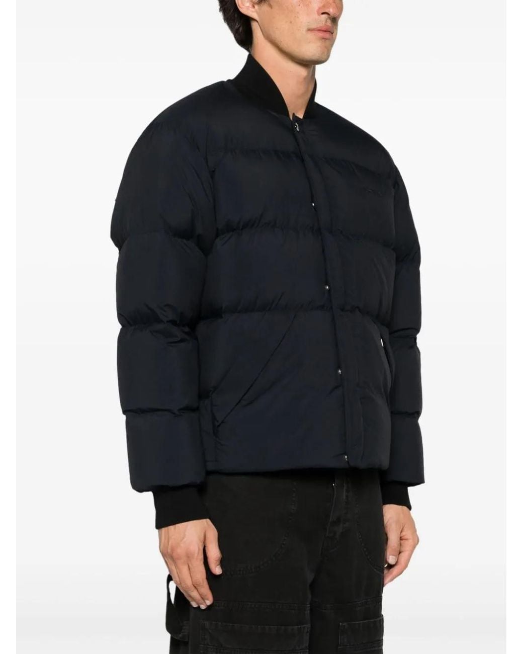 Off-White c/o Virgil Abloh Blue Down Jacket With Arrows Print for men