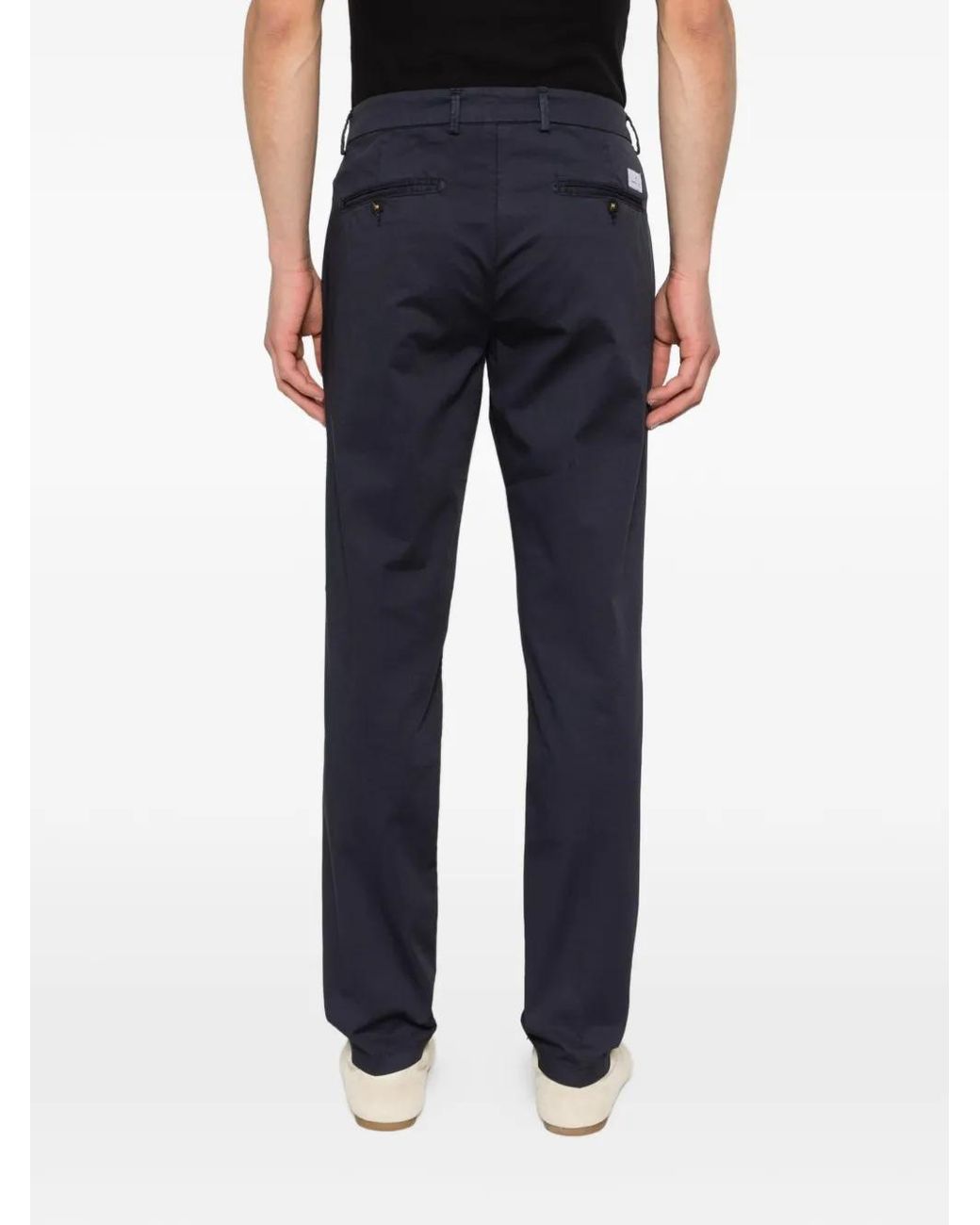 Manuel Ritz Blue Micro-Texture Pleated Trousers for men