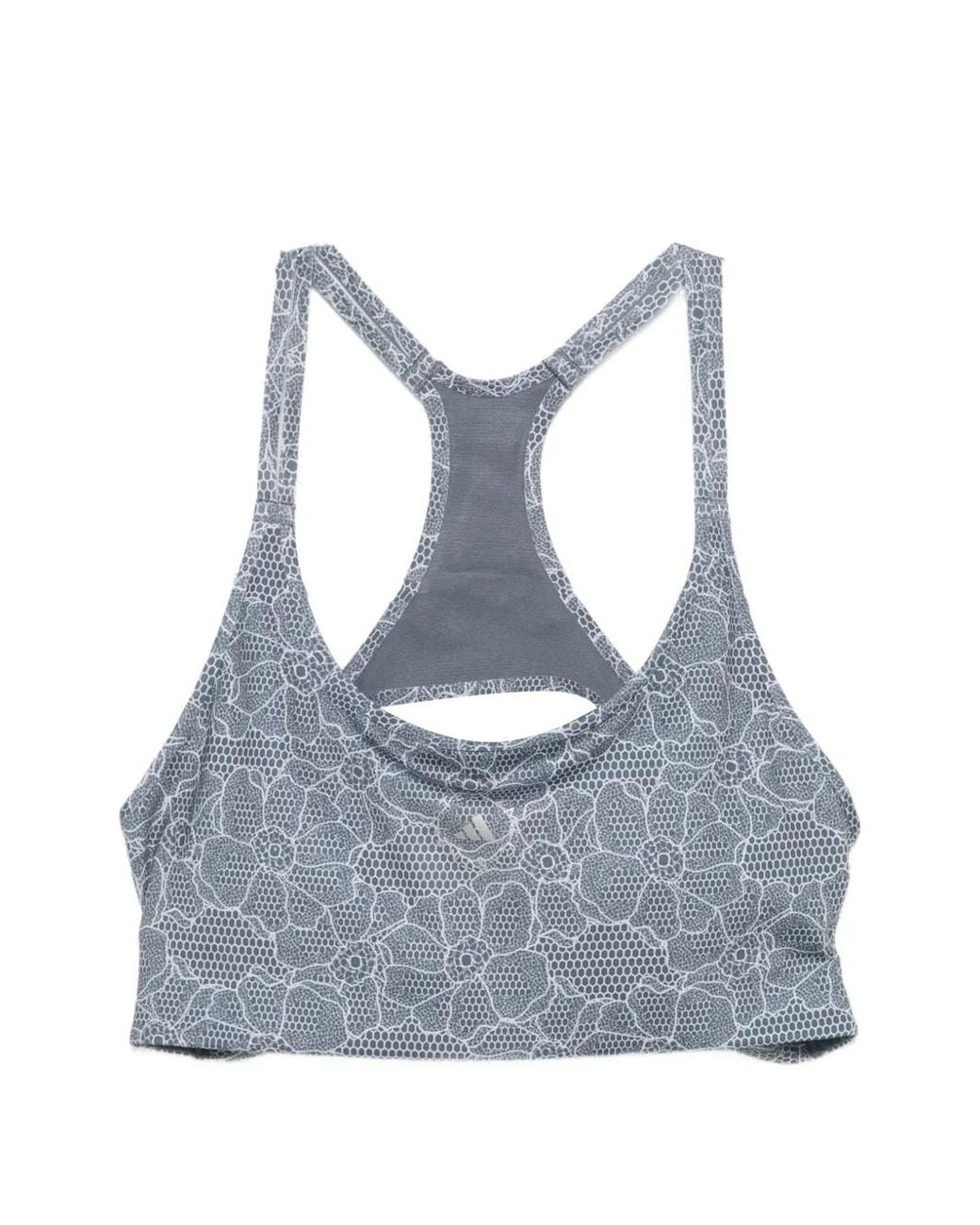 Adidas By Stella McCartney Blue T-Back Printed Performance Tank Top