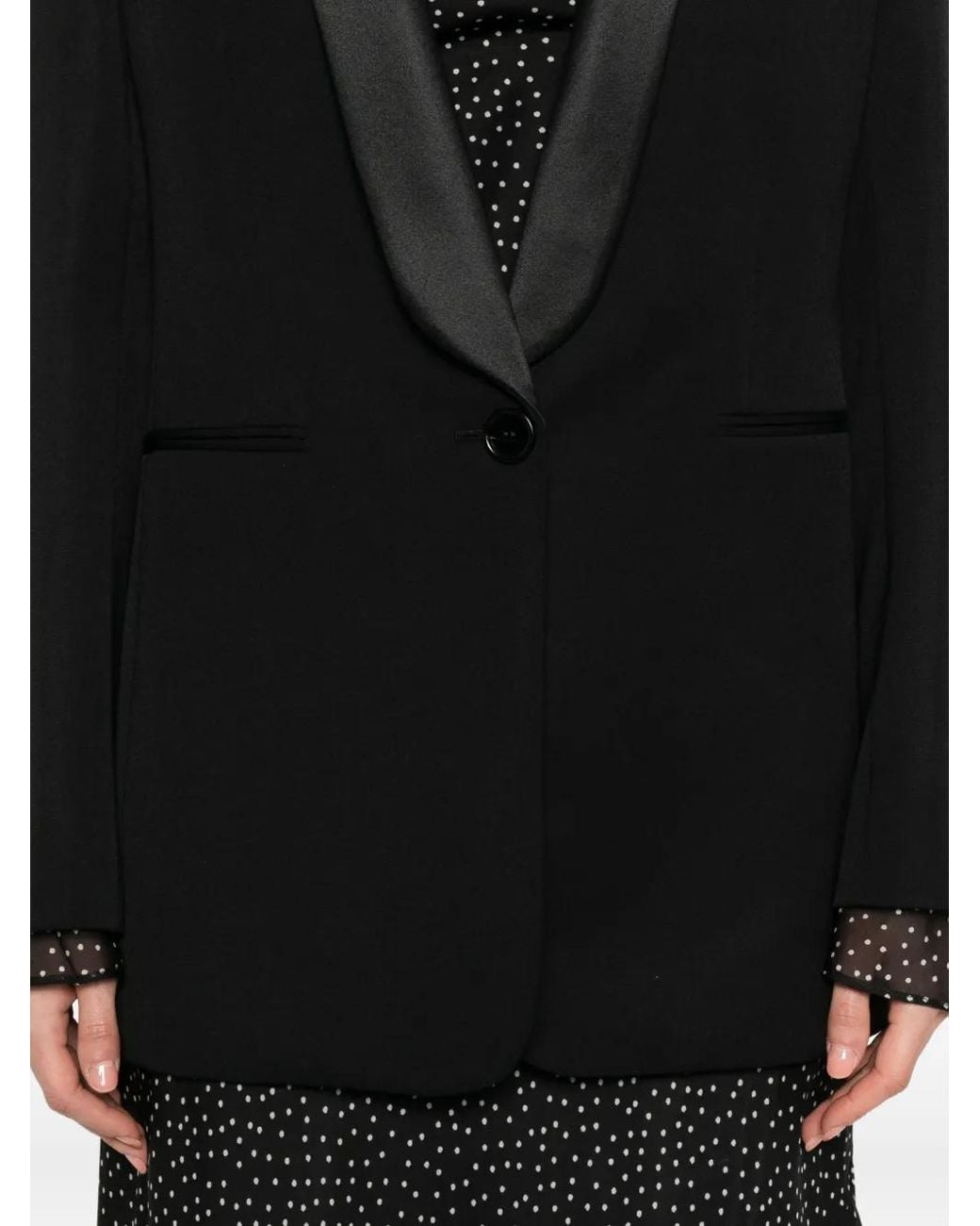 Chloé Black Satin-Lapel Blazer