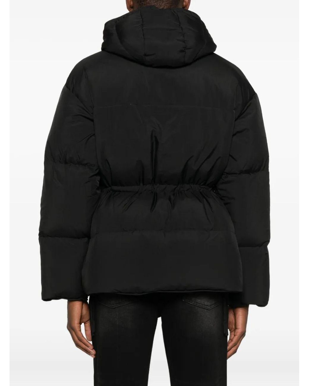TONYWACK Black Hooded Padded Coat for men