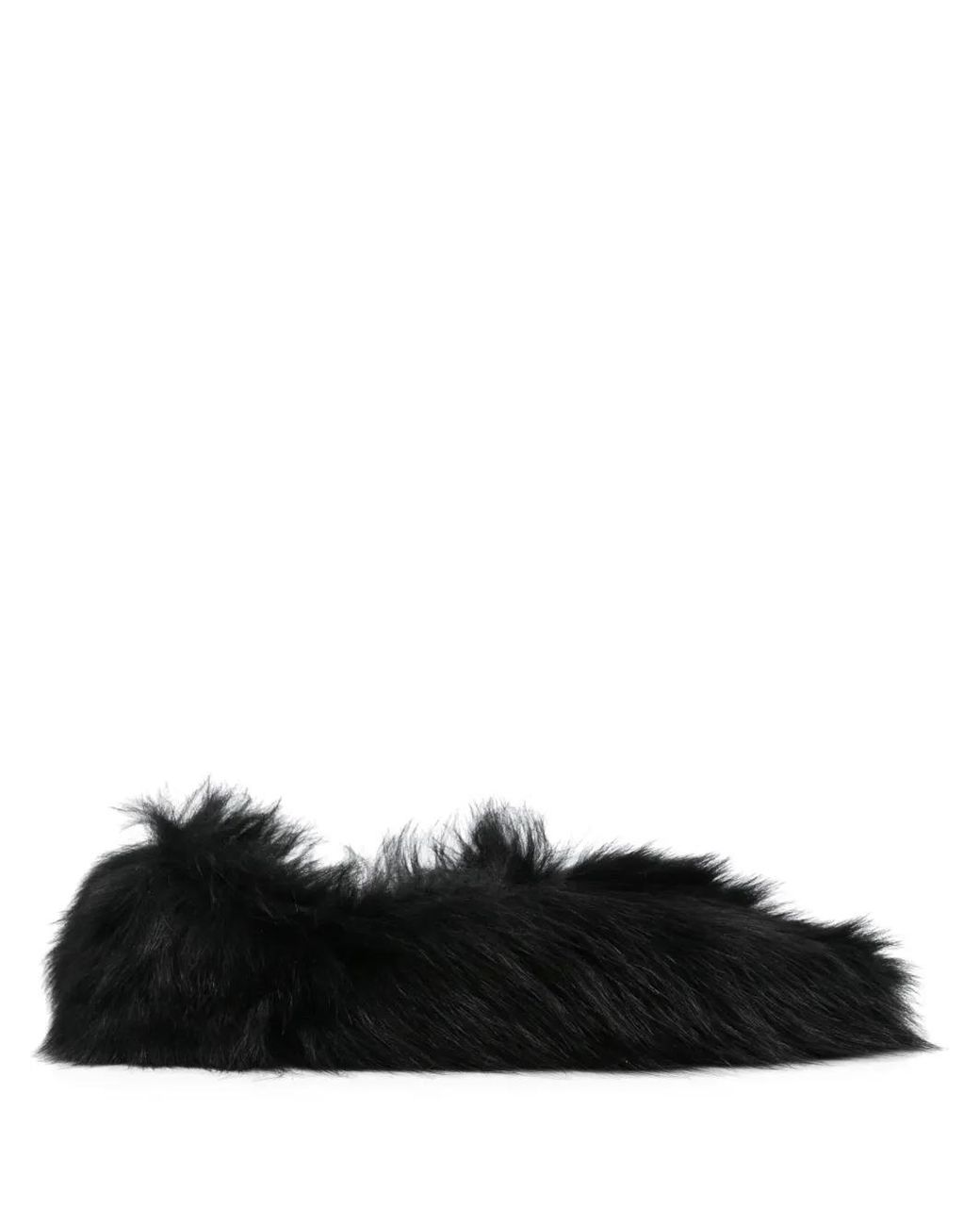 Jil Sander Black Faux-Fur Ballerina Shoes