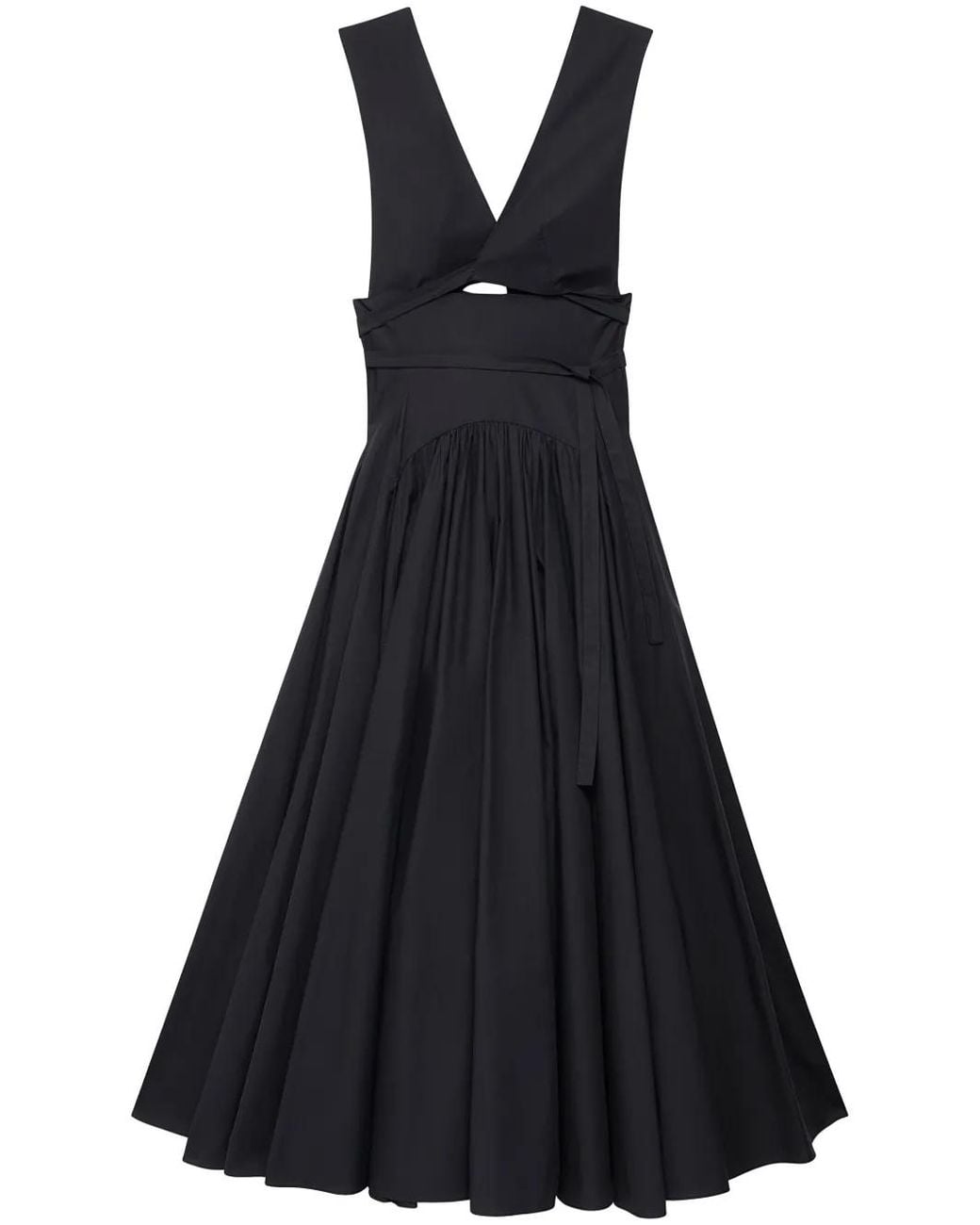 Another Tomorrow Black Cut-Out Organic Cotton Dress