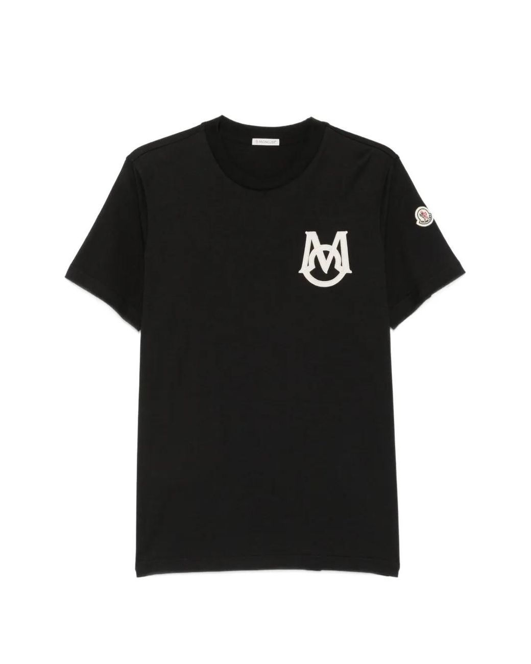 Moncler Black T-Shirt Monogram En Coton for men