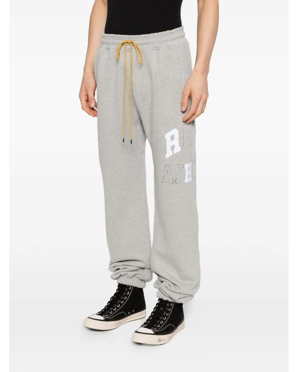 Rhude Gray Drawstring Track Pants for men