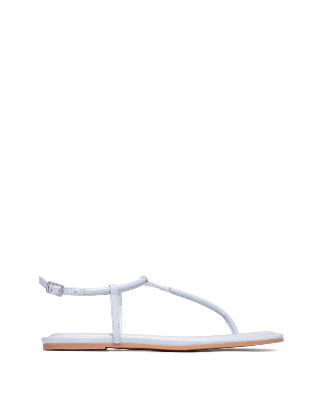 Bernardo White T-Strap Leather Sandals