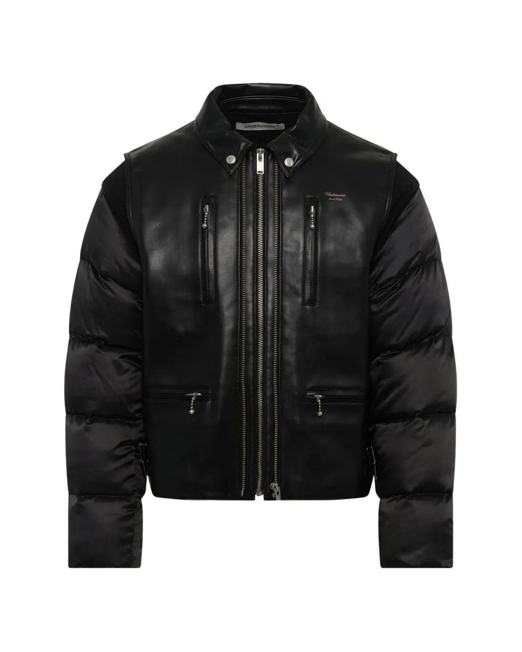 Undercover Black Quilted-Sleeve Panelled Jacket for men