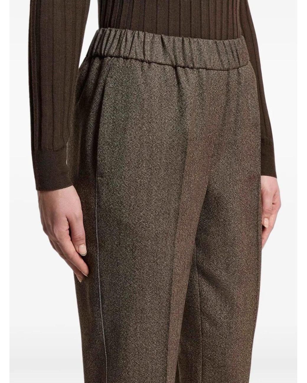 Peserico Multicolor Pantalon Plissé À Taille Élastiquée