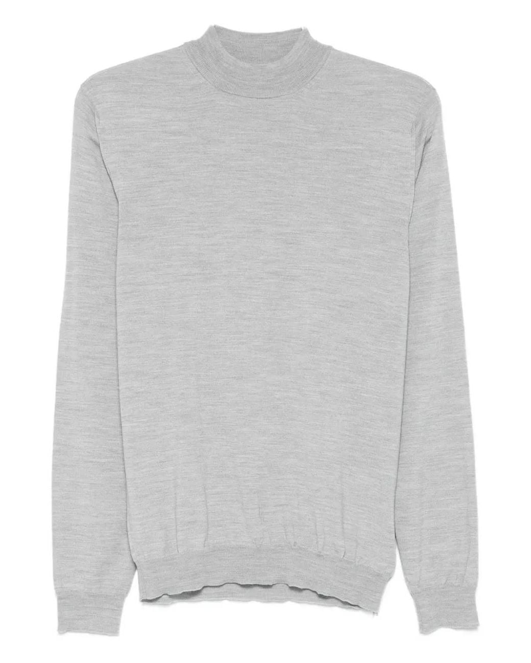 Zanone Gray Mock-Neck Sweater for men