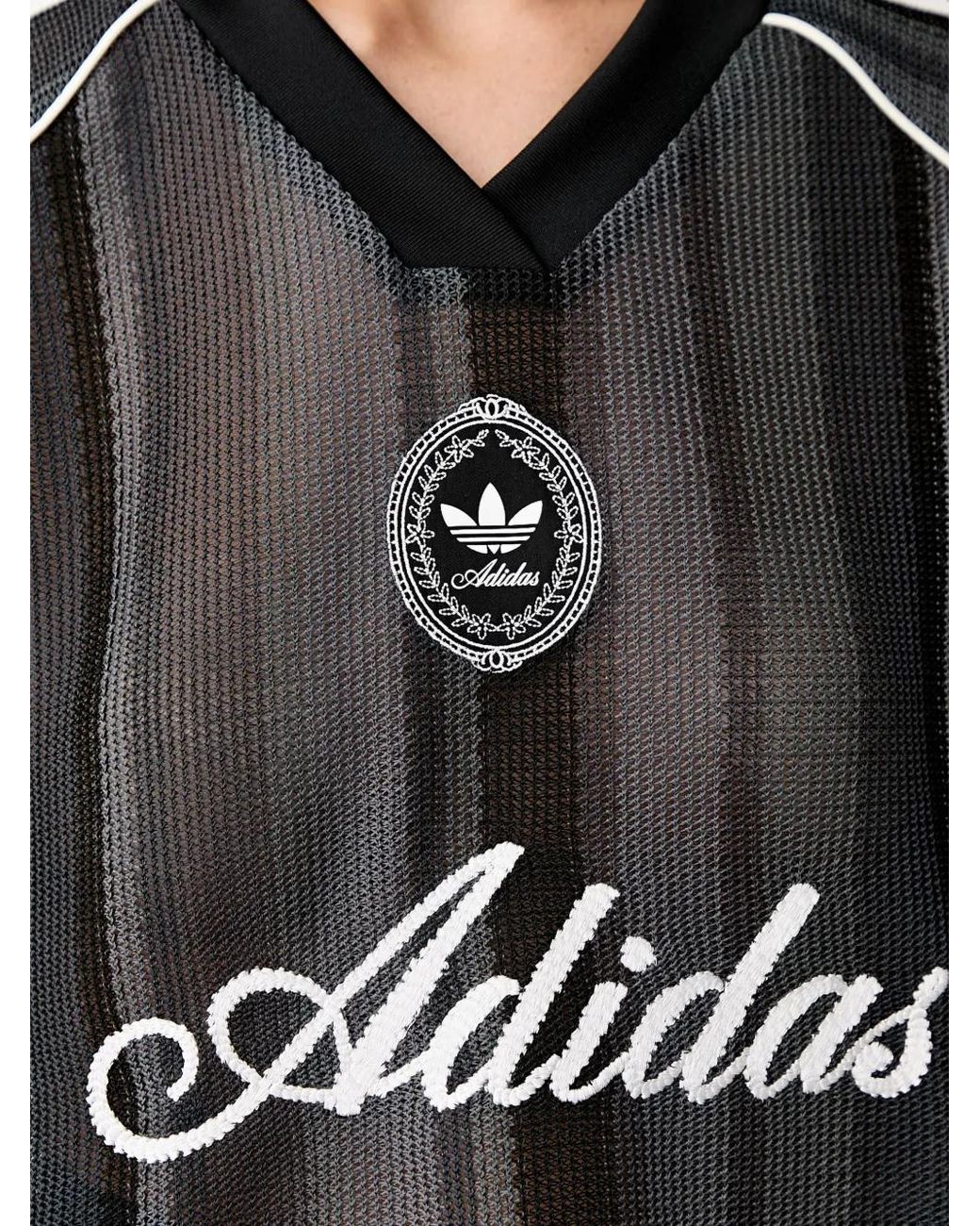 Adidas Black Logo-Embroidered Mesh T-Shirt