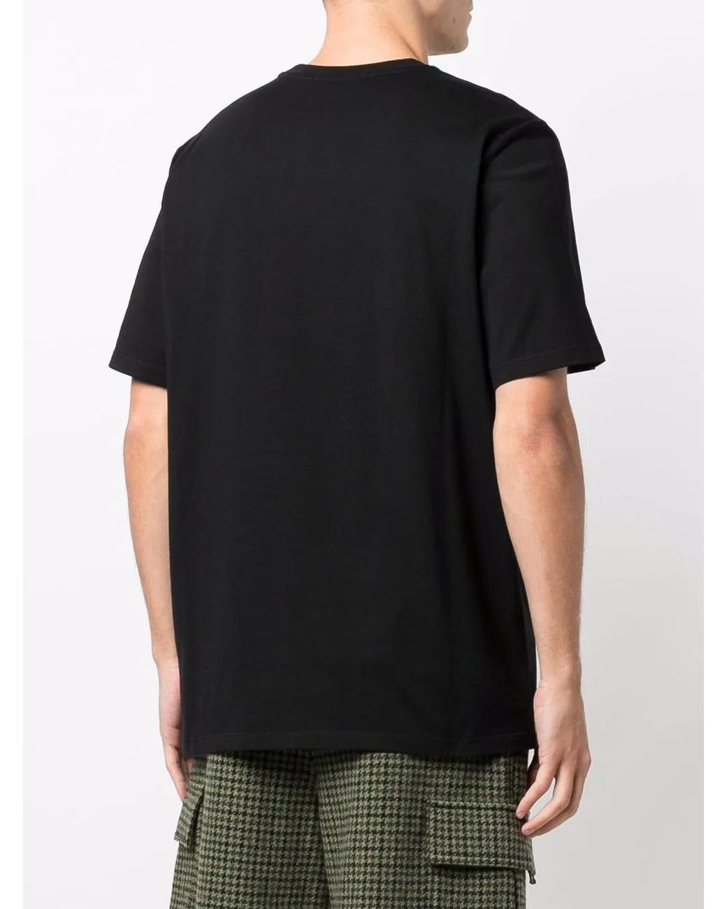 MSGM Black Logo-Print Cotton Tee for men