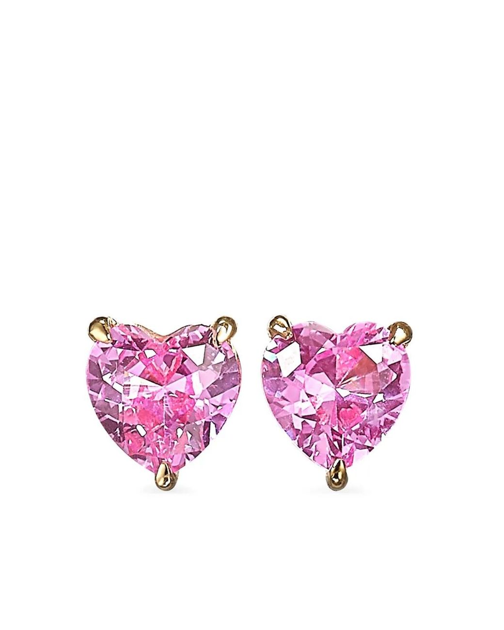 Orecchini A Bottone Heart di Anabela Chan in Pink
