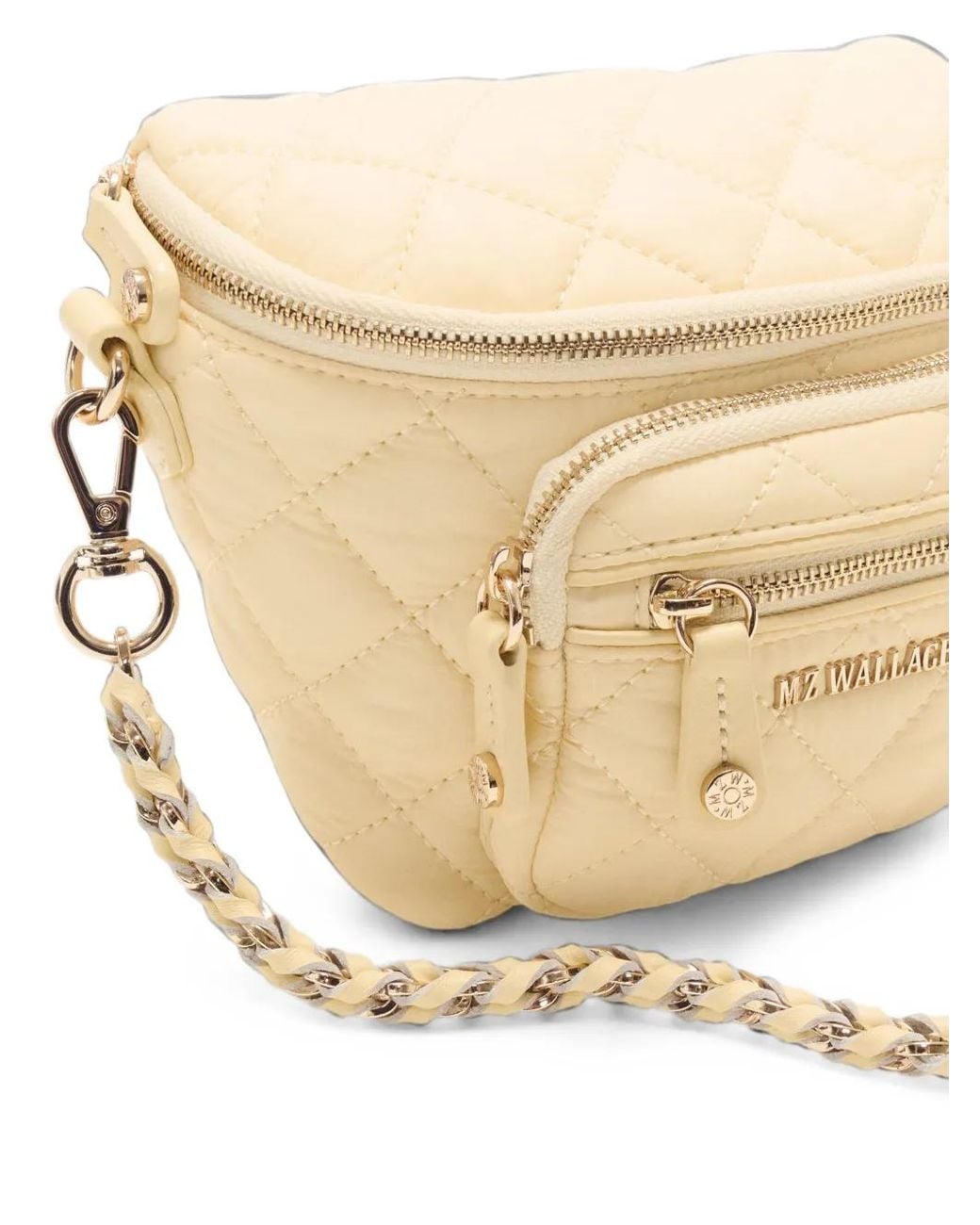 MZ Wallace Natural Micro Crosby Quilted Sling Cross Body Bag