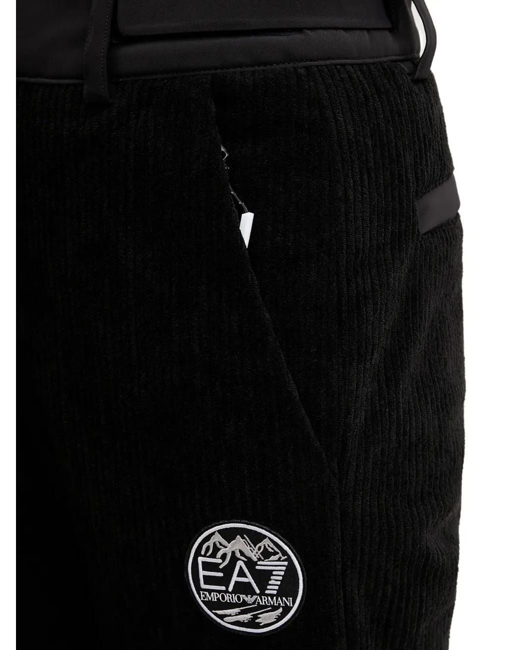 EA7 Black Corduroy Ski Pants