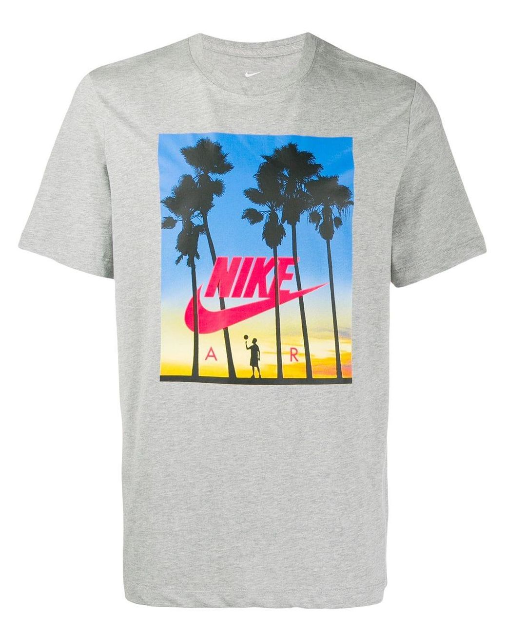 Nike Cotton Palm Tree Print T-shirt in Grey (Gray) for Men | Lyst