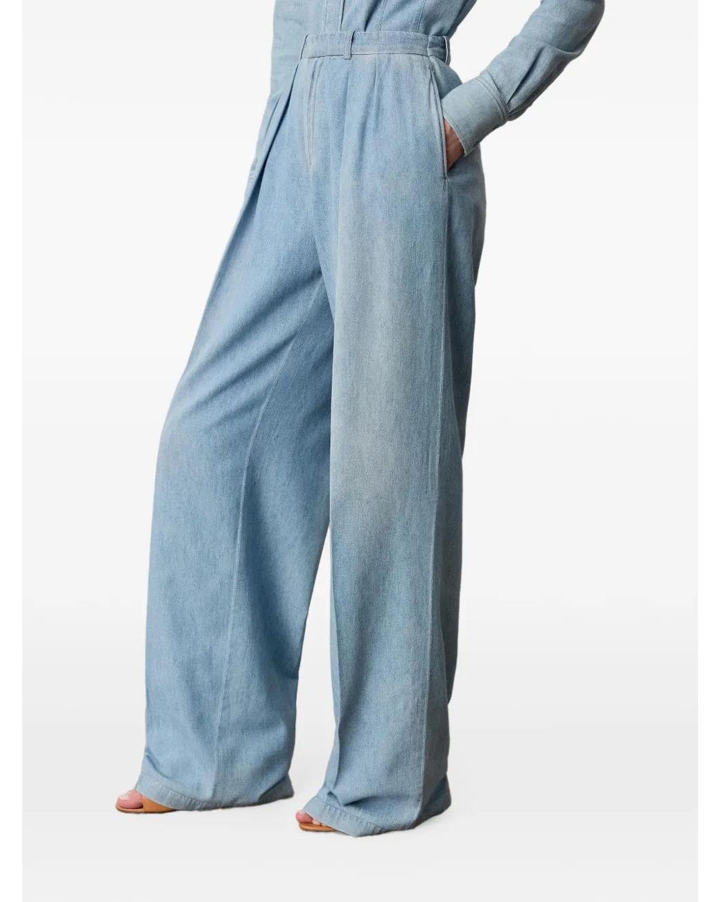 Ralph Lauren Blue Livie Cotton Denim Trousers