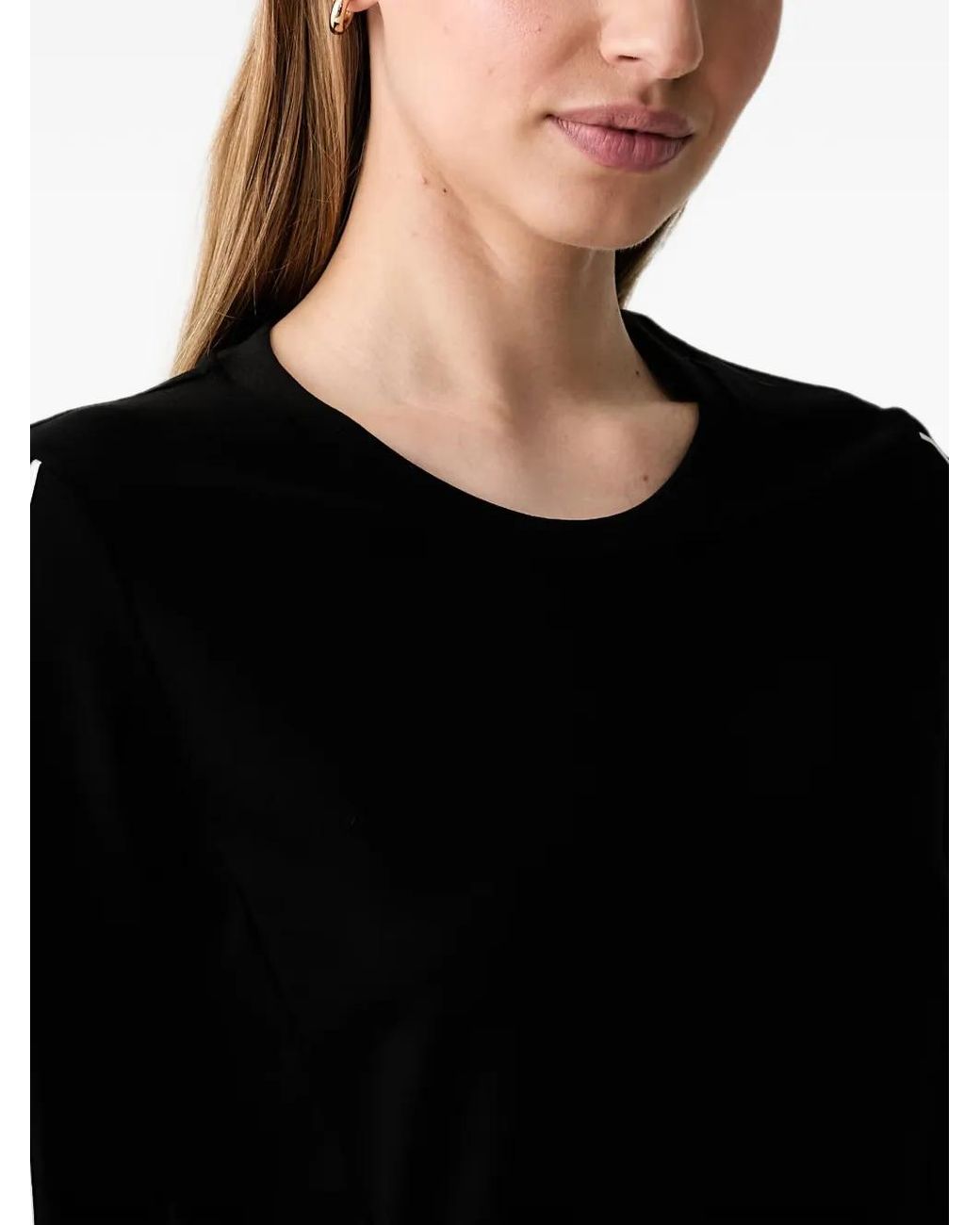 Liu Jo Black Side-Stripe Pleated-Detail Dress