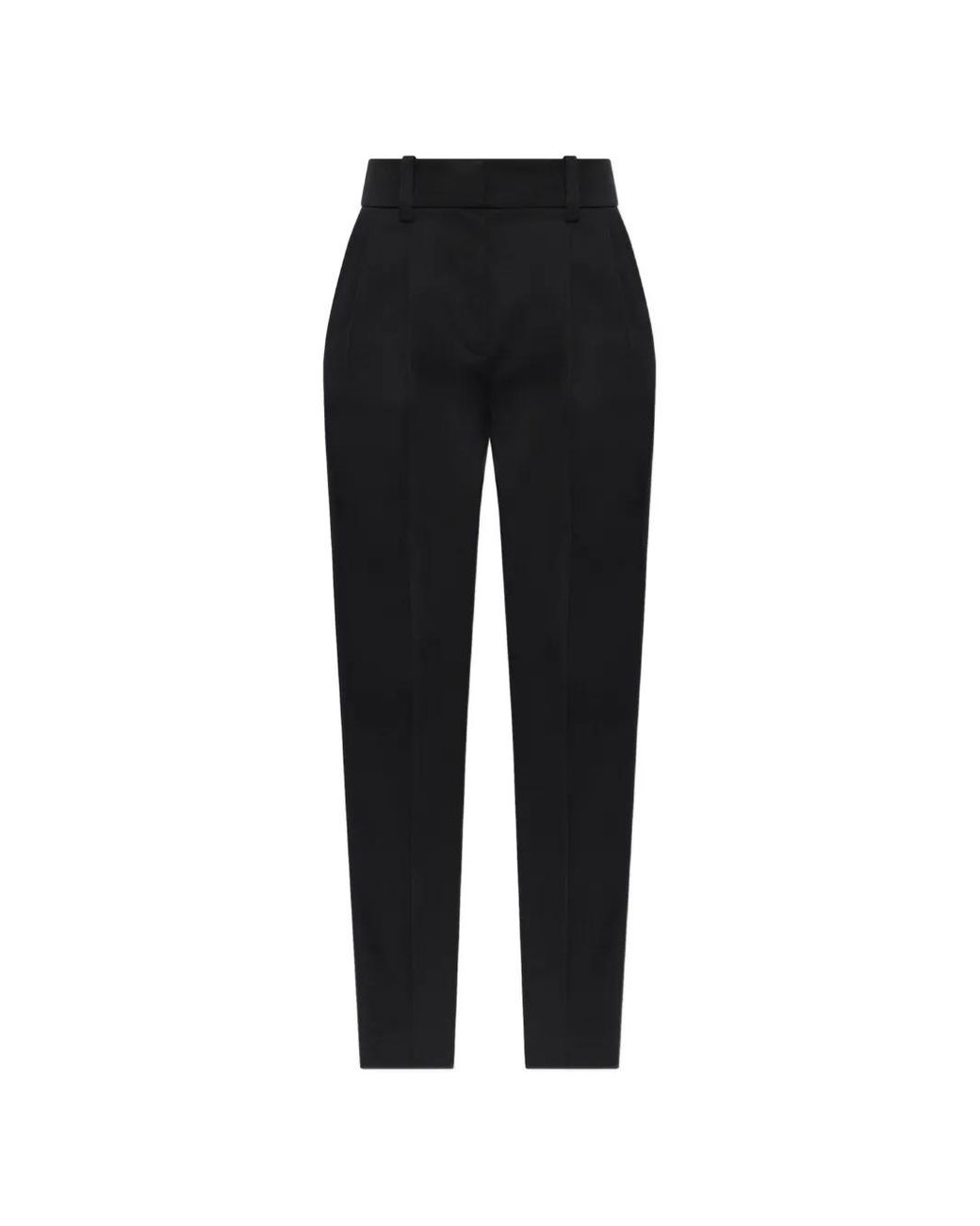 Balmain Black Wool Pleated Trousers