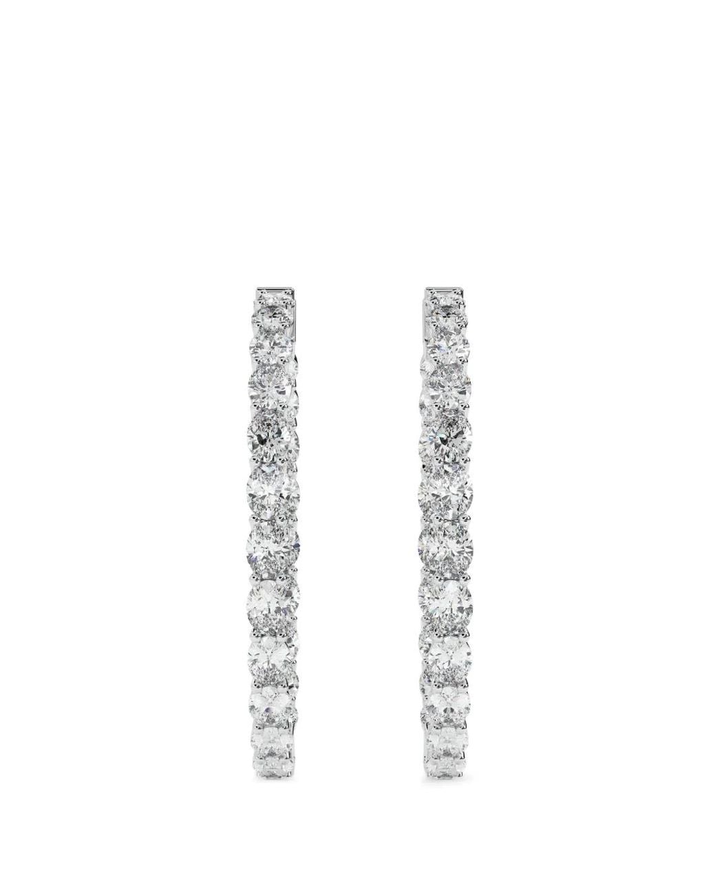 Diamond Essentials Metallic Diamond Hoop Earrings
