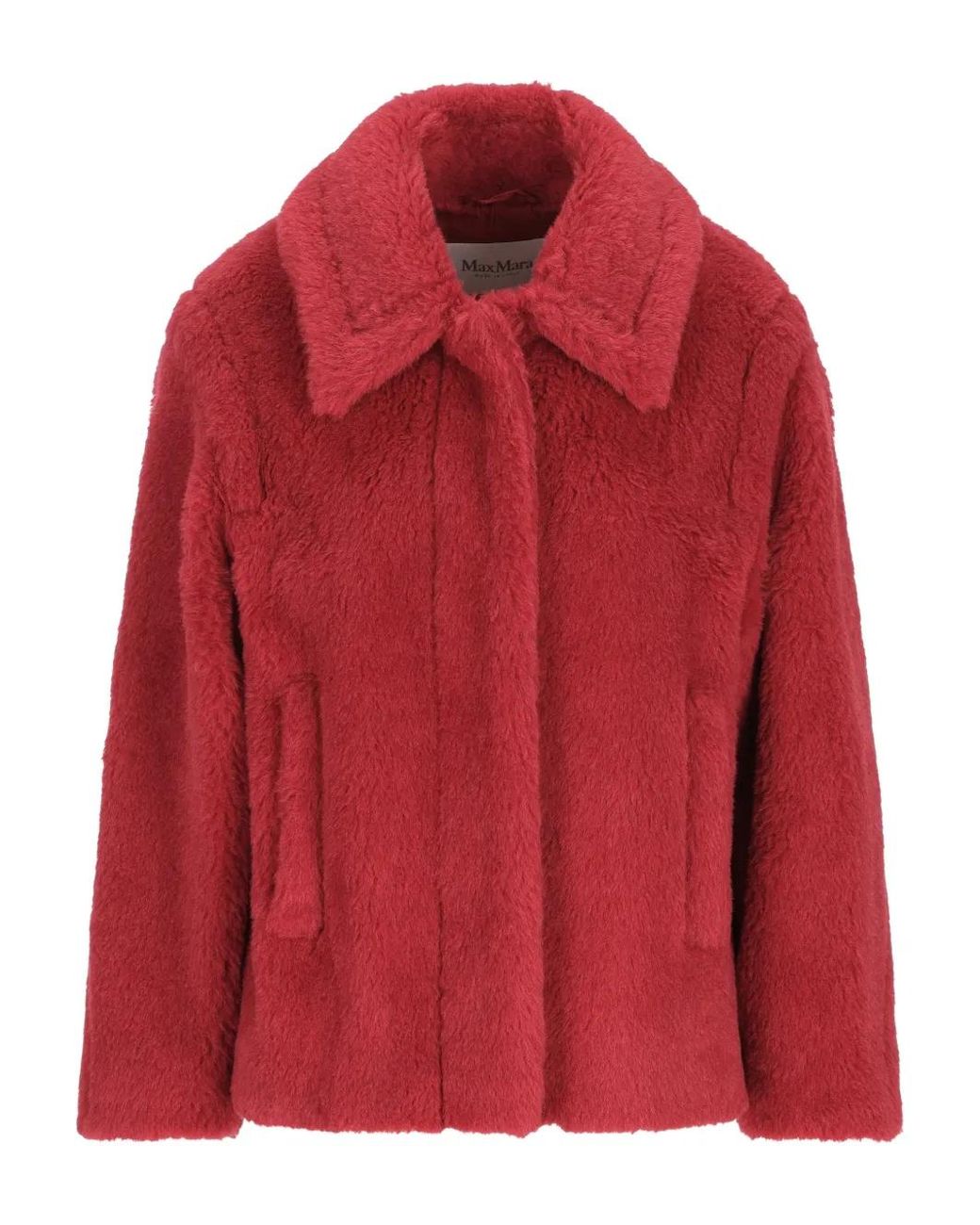 Max Mara Red Mxmtritone Collarless Jacket