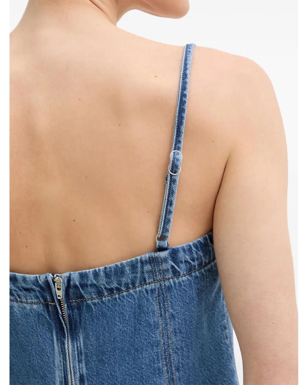 Levi's Blue Panelled Pleated Mini Dress