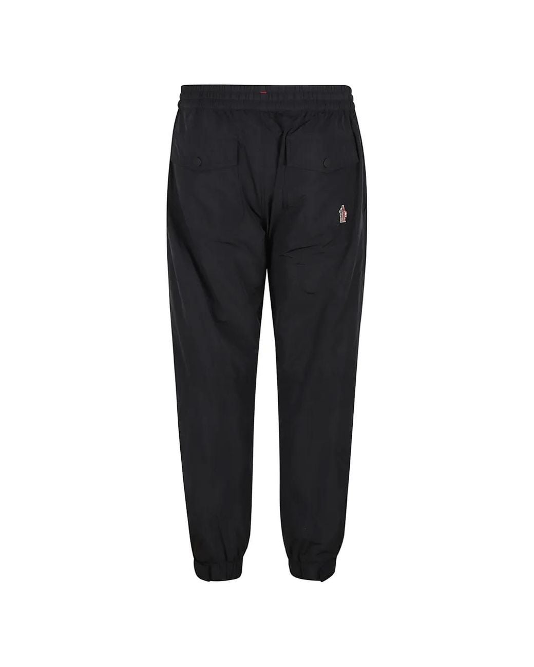 Moncler Black Logo-Patch Drawstring Track Pants for men