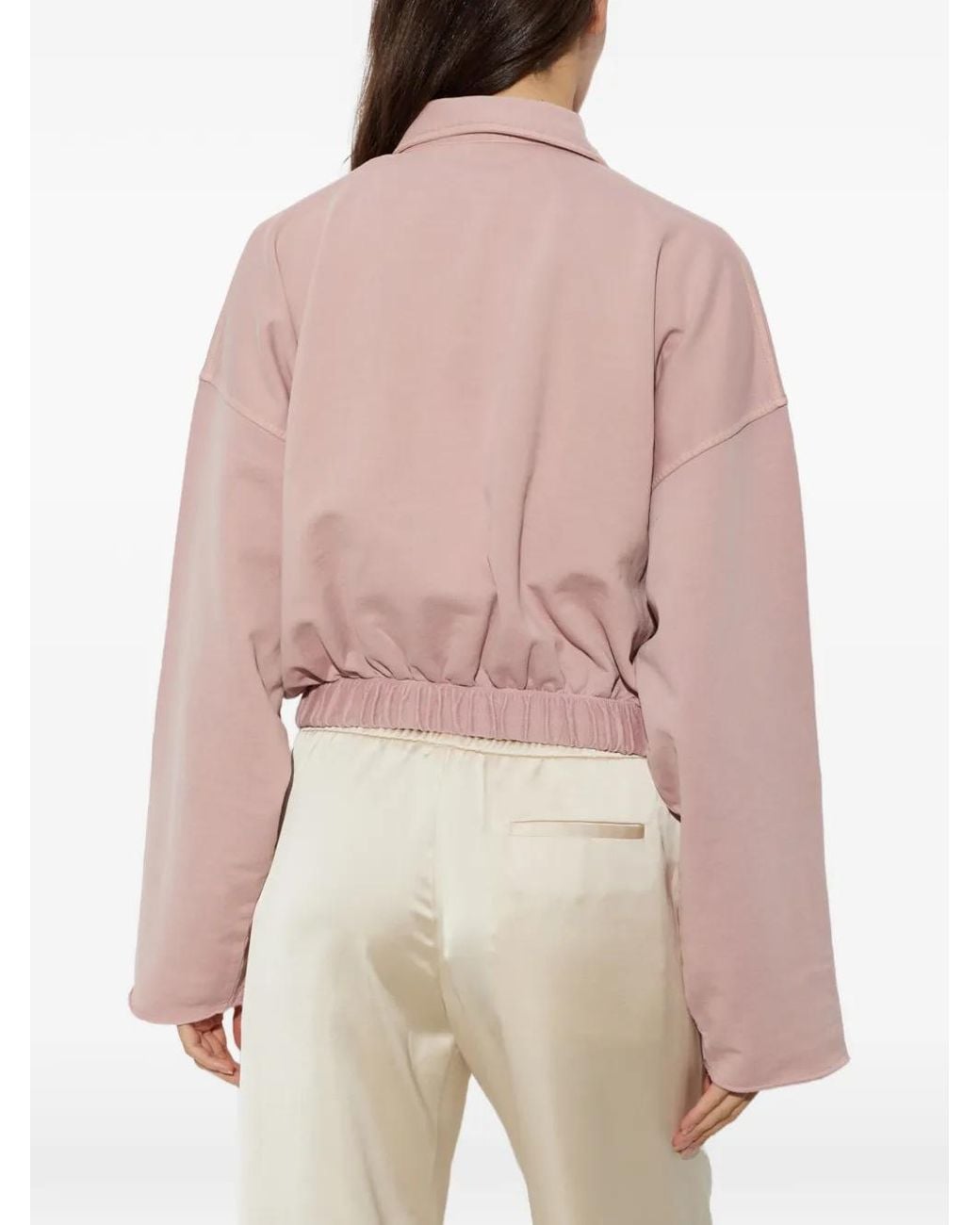 Palm Angels Pink Cropped Long-Sleeve Polo Shirt