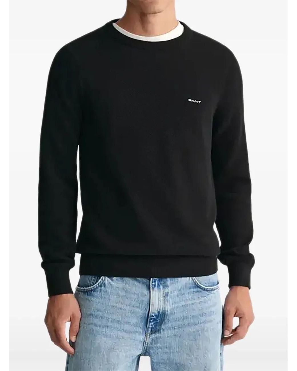 Gant Black Pull À Design Texturé for men