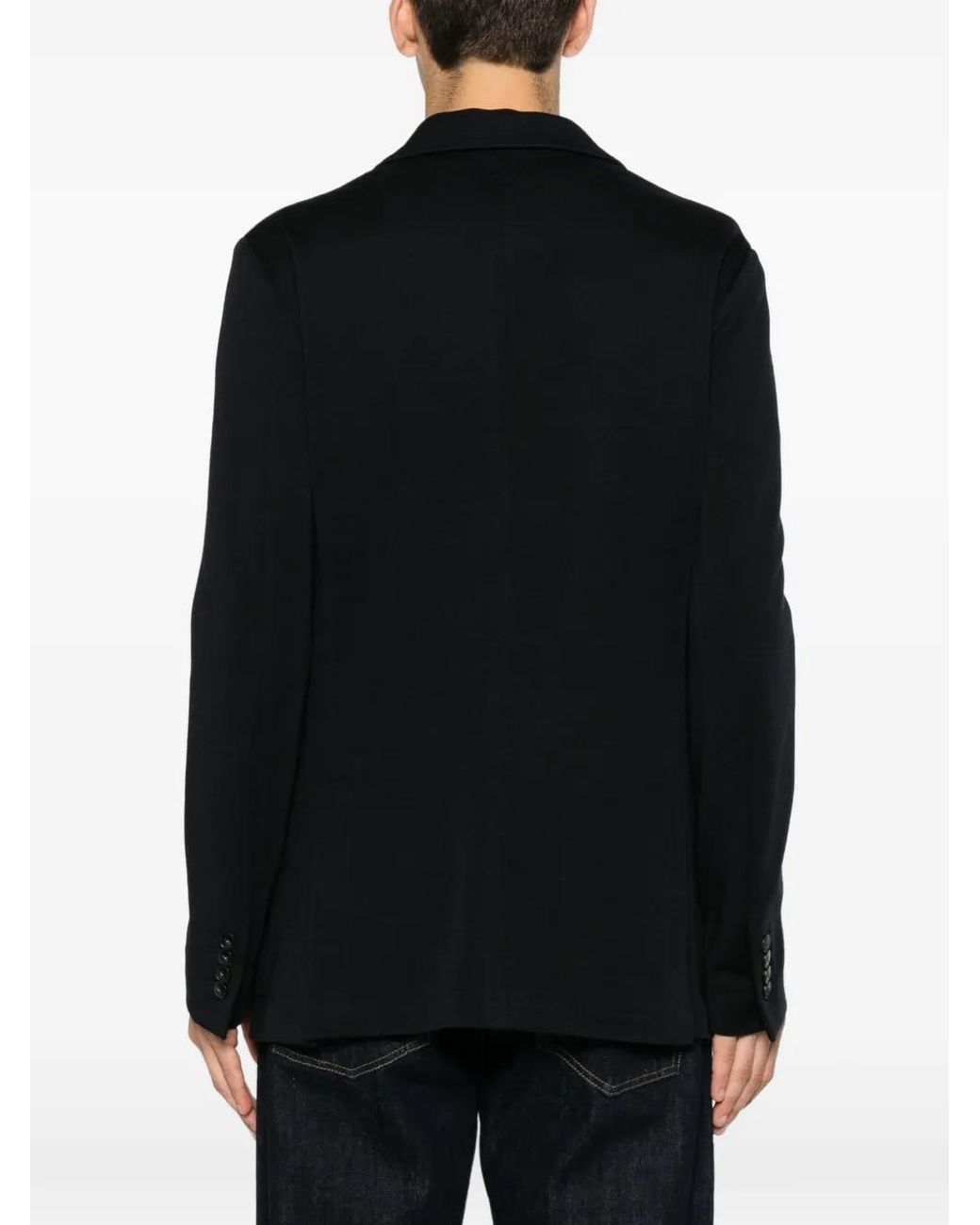 Canali Black Single-Breasted Notched-Lapel Blazer for men