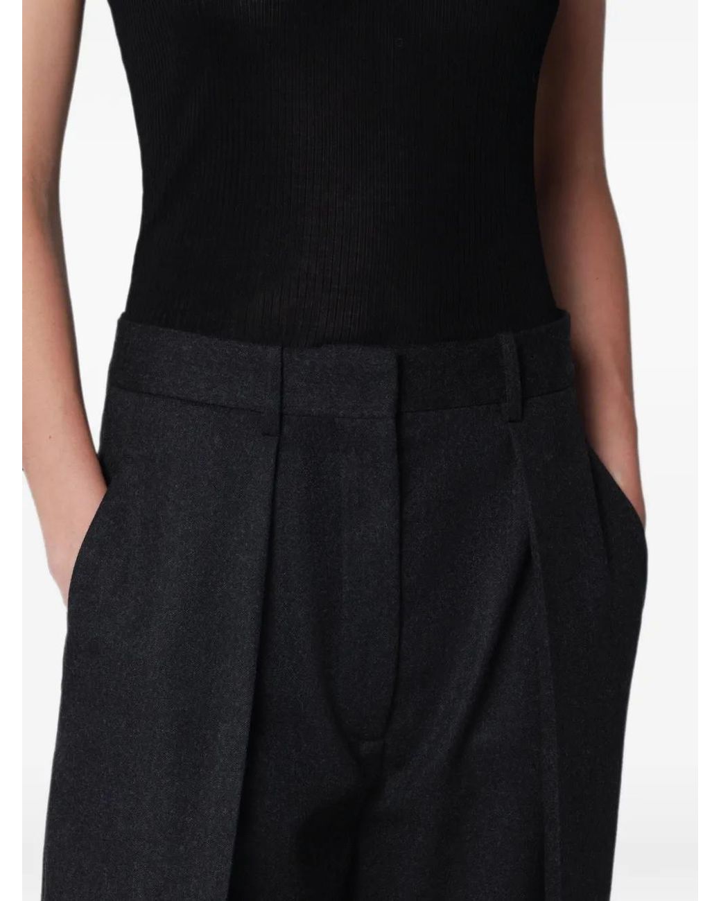 Victoria Beckham Black Cecilia Wool Trousers