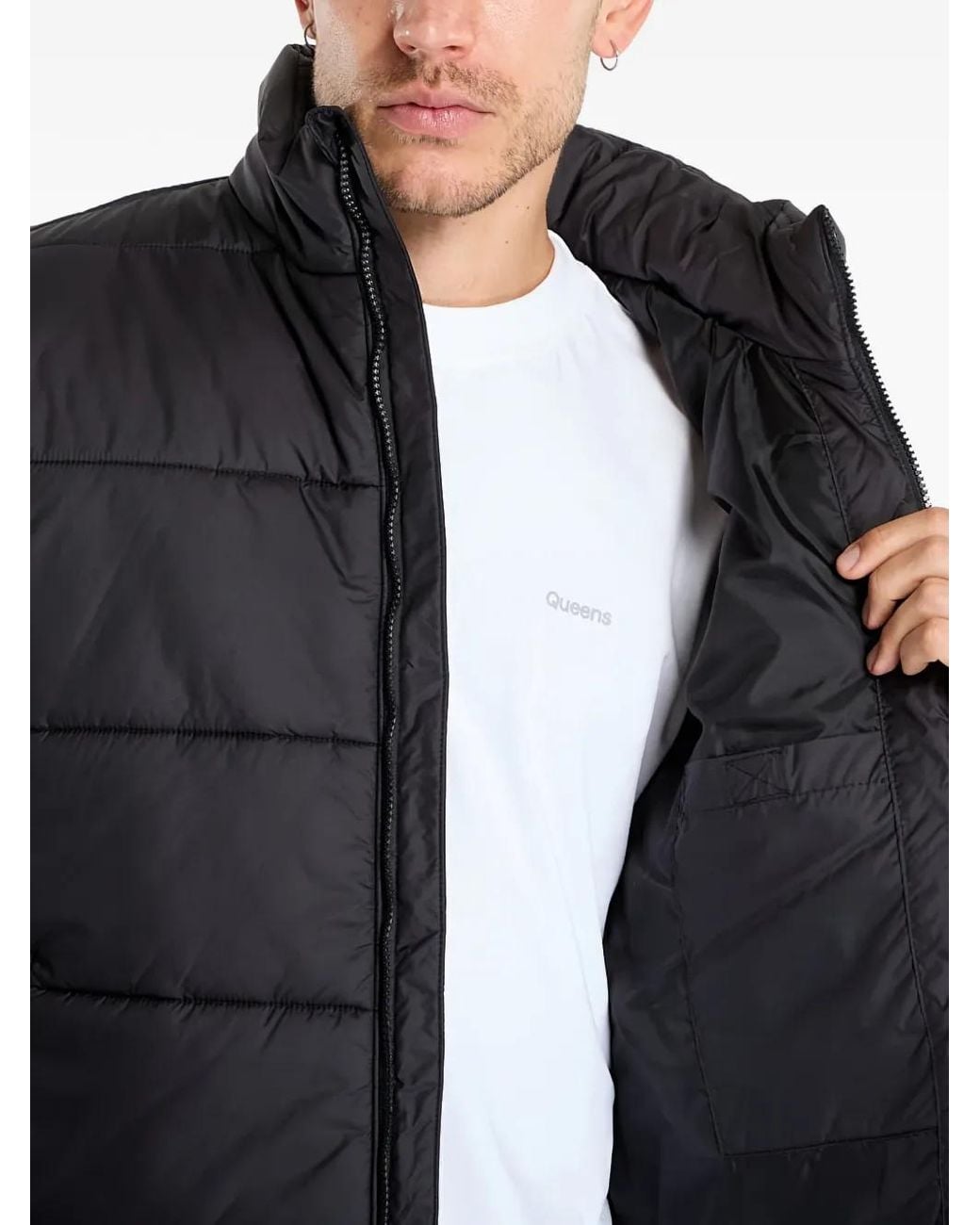 Vans Black Hillgate Zip-Up Padded Jacket for men