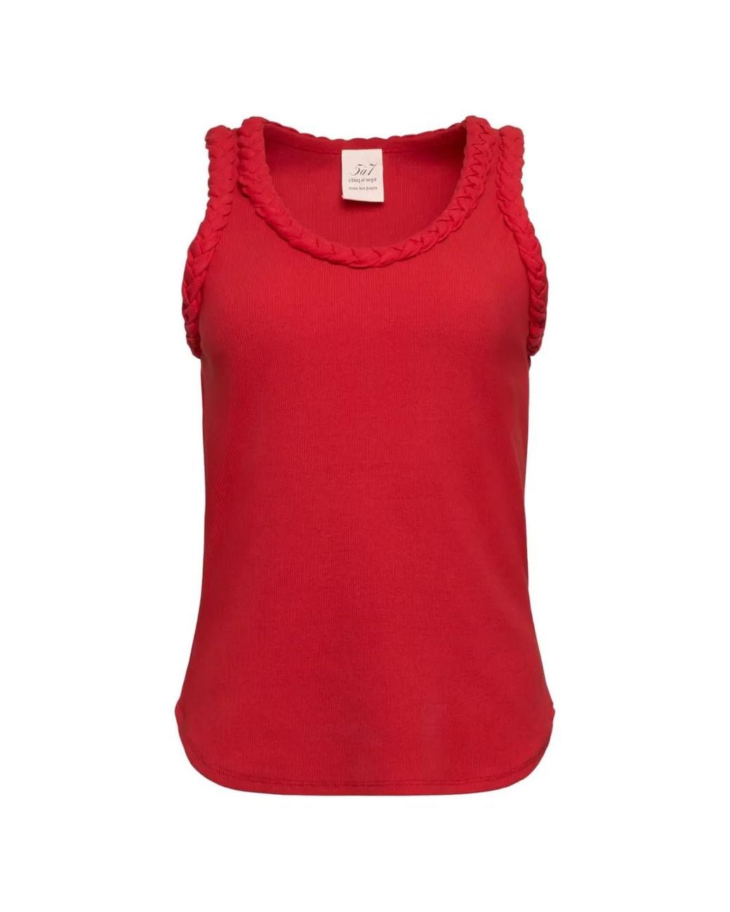 Cinq À Sept Red Braided Tank Top