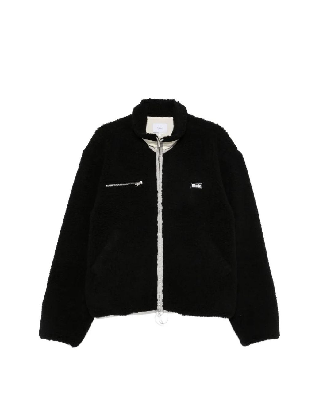 R H U D E © Black Logo-Patch Fleece Jacket for men