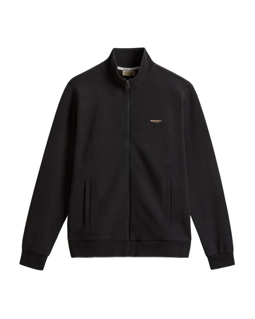 Woolrich Black Logo-Detail Zip-Up Track Top for men
