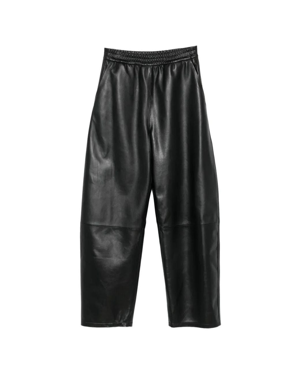 Arma Gray Pantalon En Cuir À Bords Côtelés