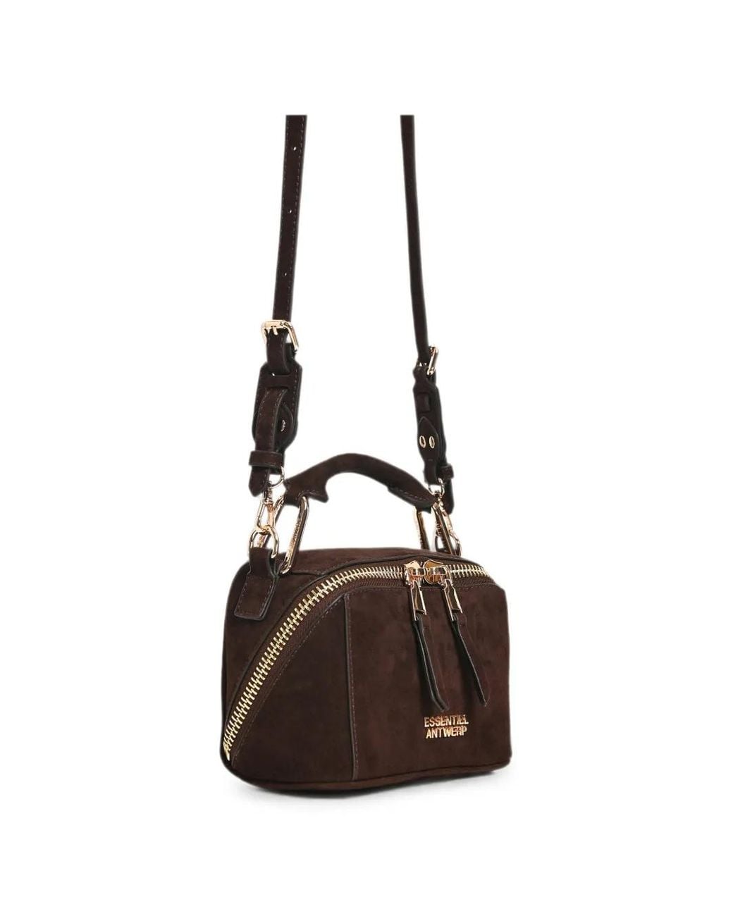 Essentiel Antwerp Black Mini Kyla Suede Shoulder Bag