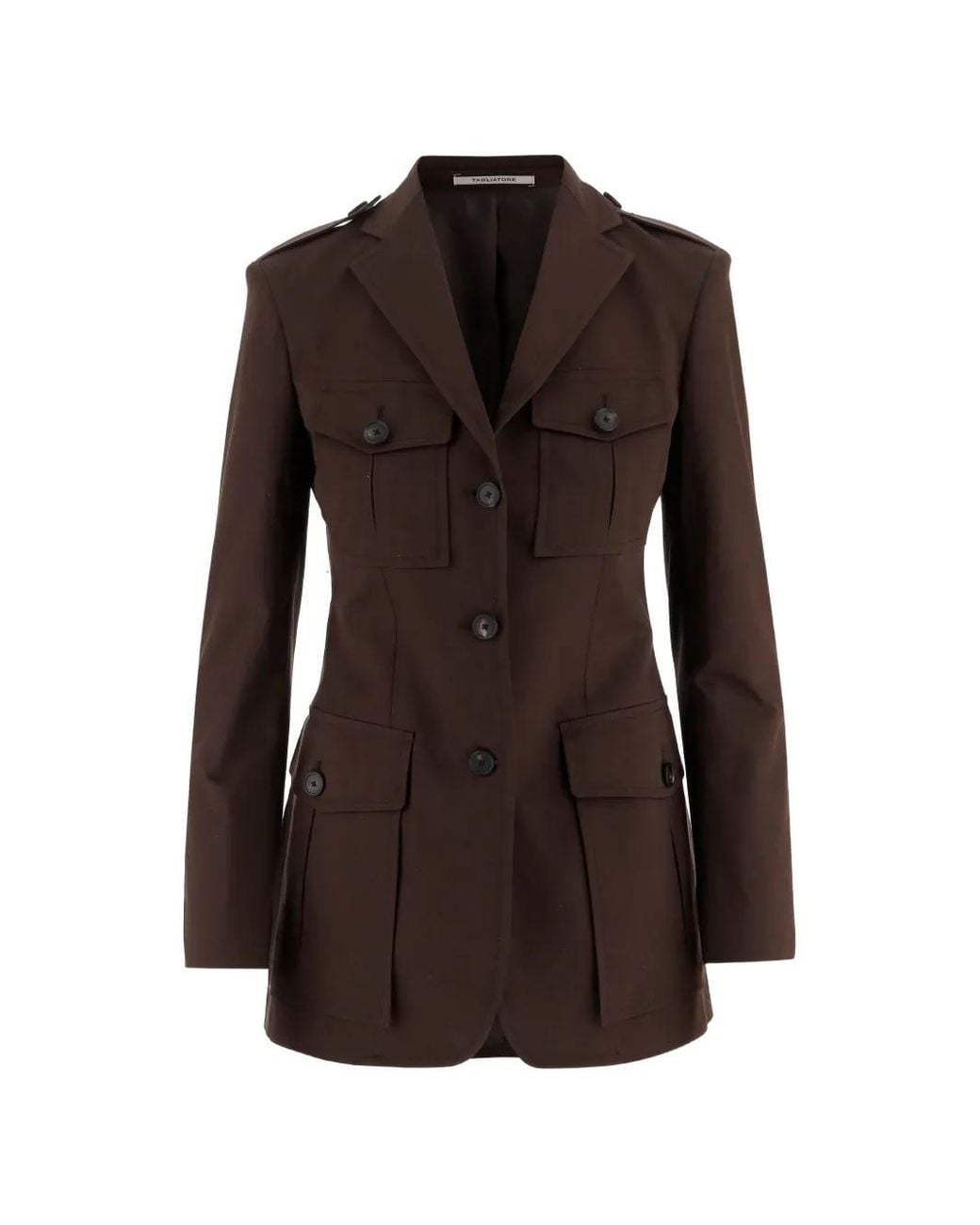 Tagliatore Brown Single-Breasted Jacket