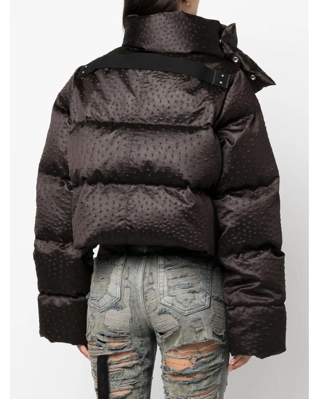 Rick Owens Donsjack Met Trechterhals in het Black