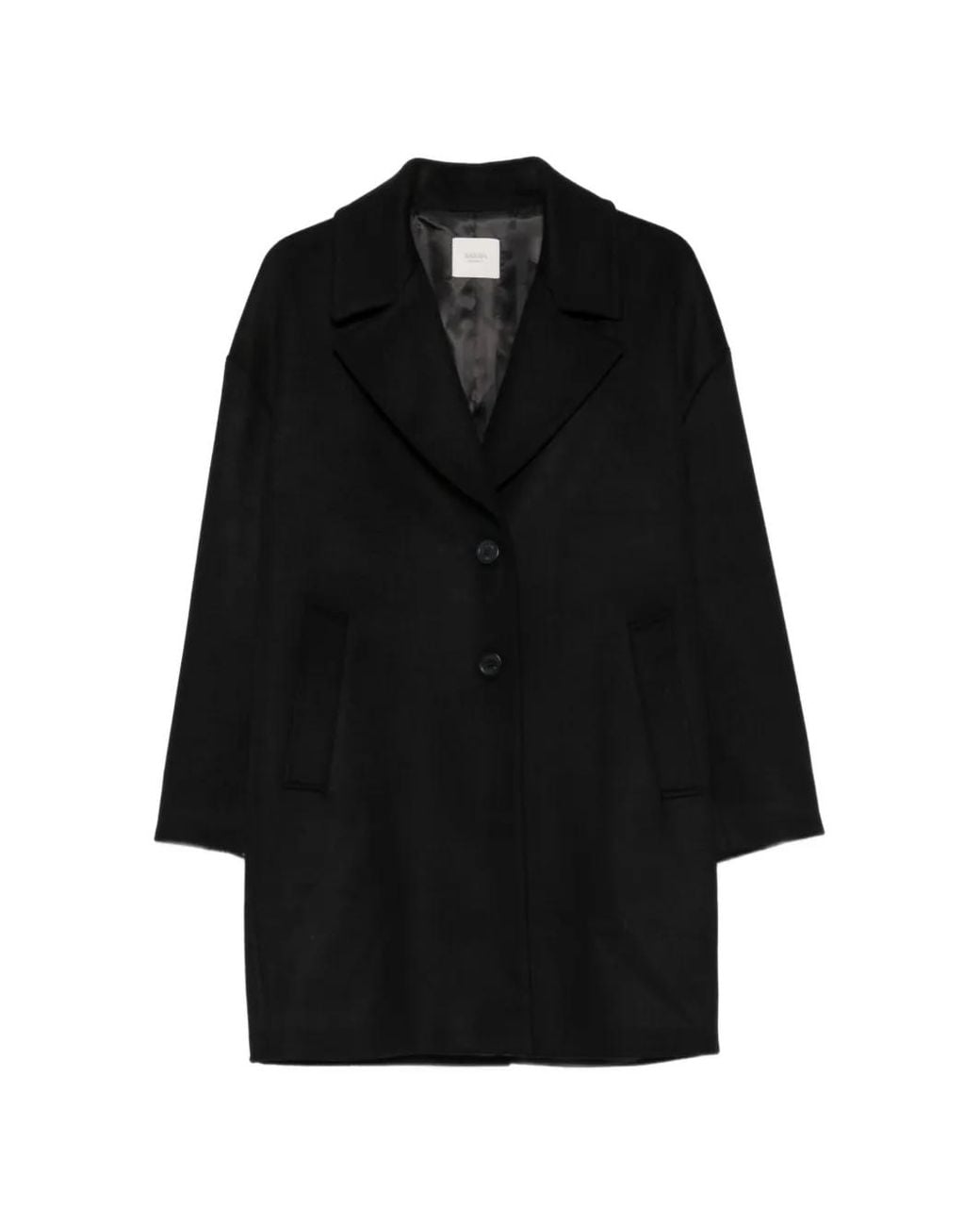 Barba Napoli Black Single-Breasted Notched-Lapel Coat