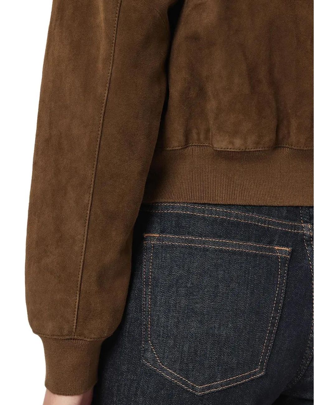 AllSaints Brown Orten Suede Bomber Jacket